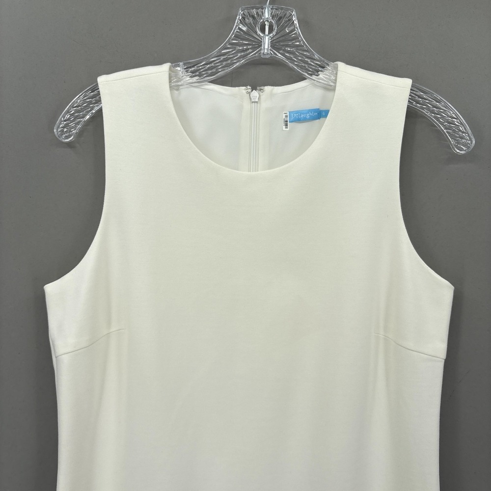 J McLaughlin Dress Womens 6 White Sleeveless Sheath Midi Stretch Lined Murphy - Picture 2 of 11